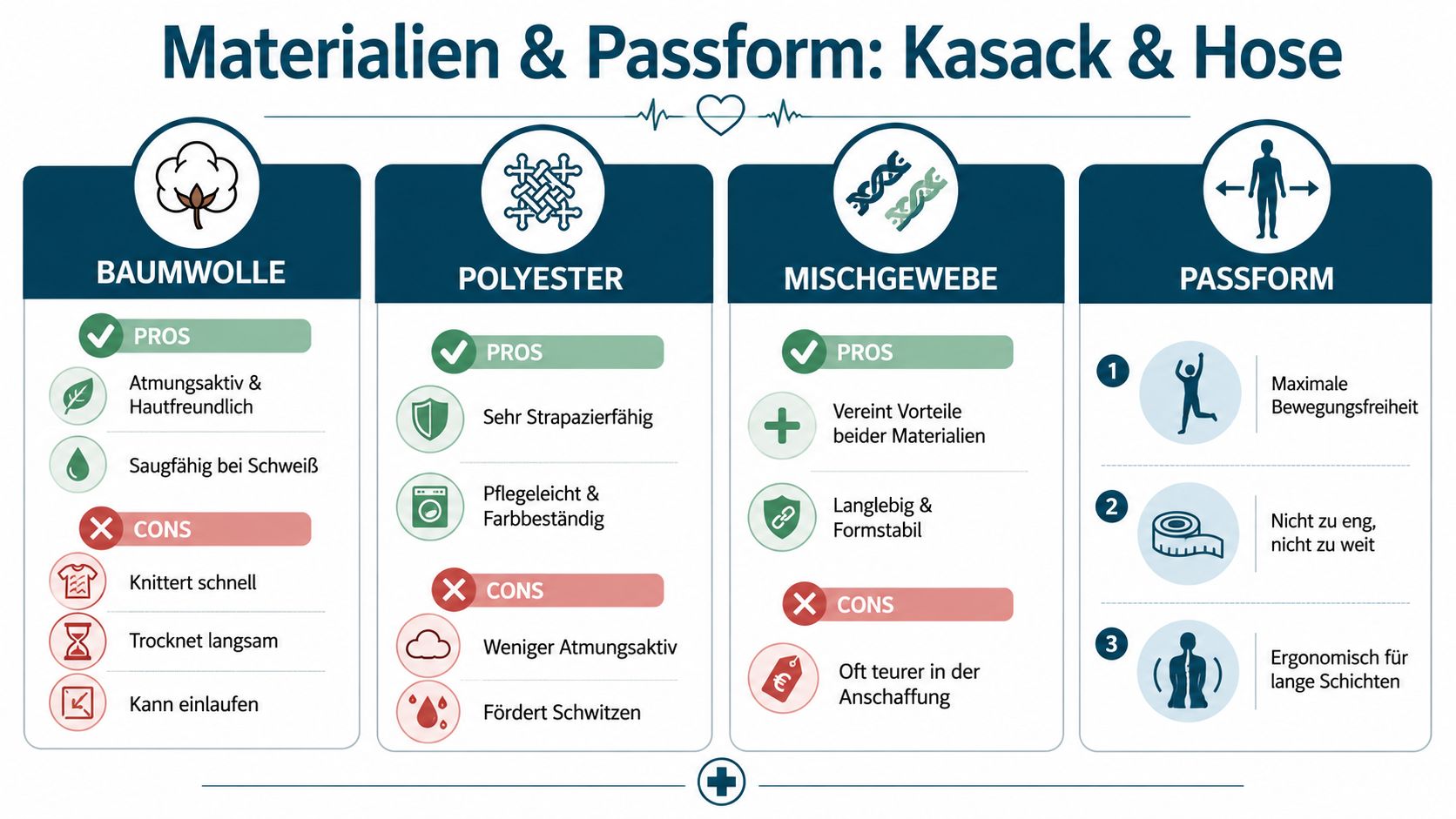 Das Fundament für lange Schichten: Materialien und Passform
