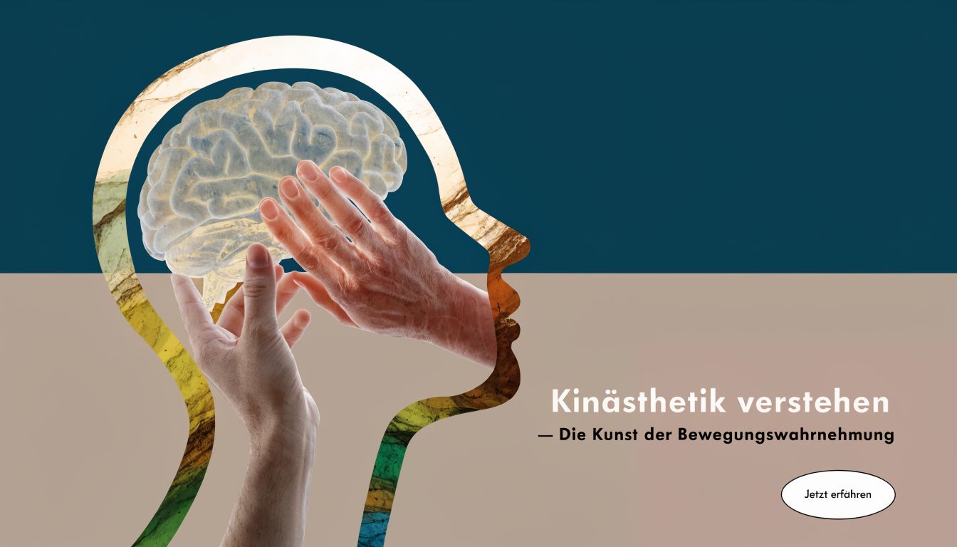 Eine stilisierte menschliche Silhouette mit einem Gehirn im Zentrum, das von Händen gehalten und berührt wird.