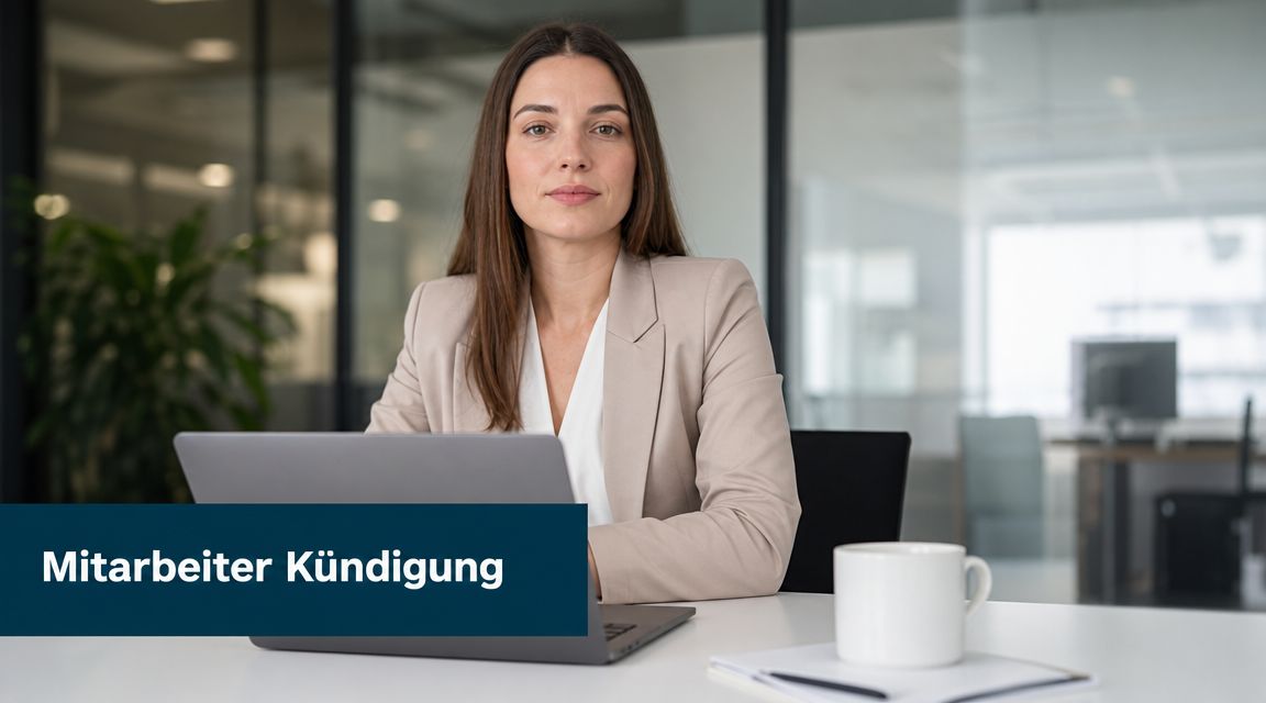 Eine professionelle Frau im Büro arbeitet an einem Laptop vor dem Hintergrund eines modernen Arbeitsplatzes.