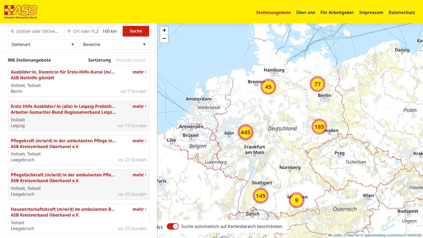 ASB – zentrales Jobportal (Arbeiter‑Samariter‑Bund)