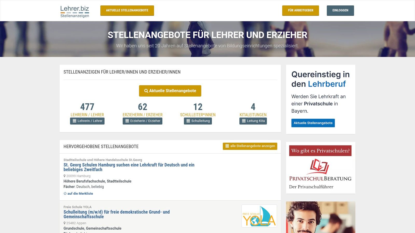 Lehrer.biz – Branchenjobbörse Bildung