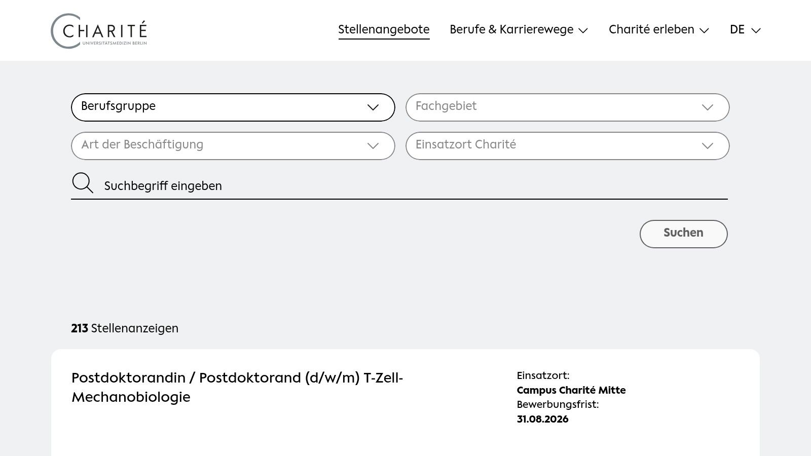 Charité – Universitätsmedizin Berlin (Karriereportal Ärztlicher Dienst)