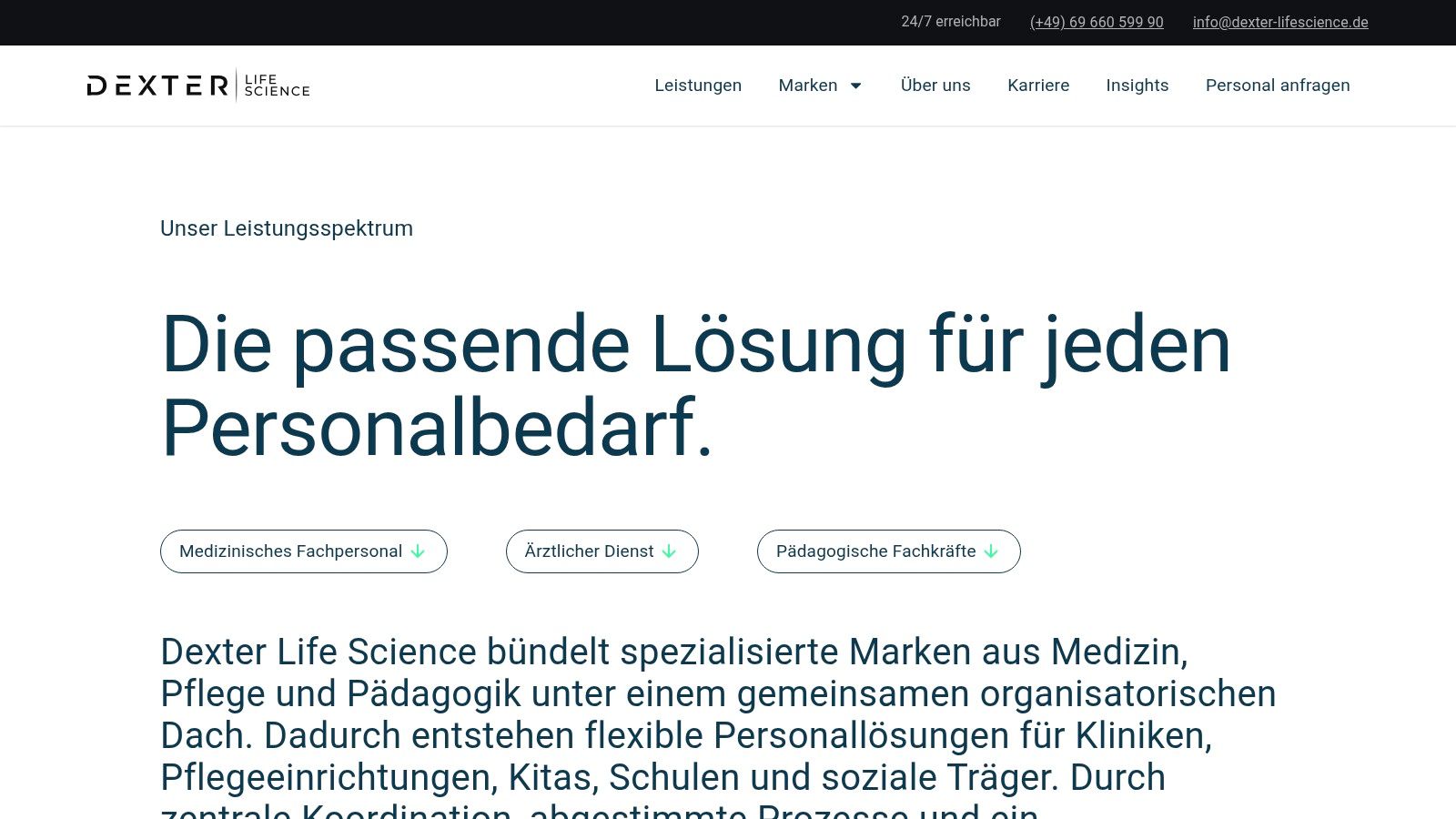 Leistungen – Unser Leistungsspektrum (Ärztlicher Dienst)