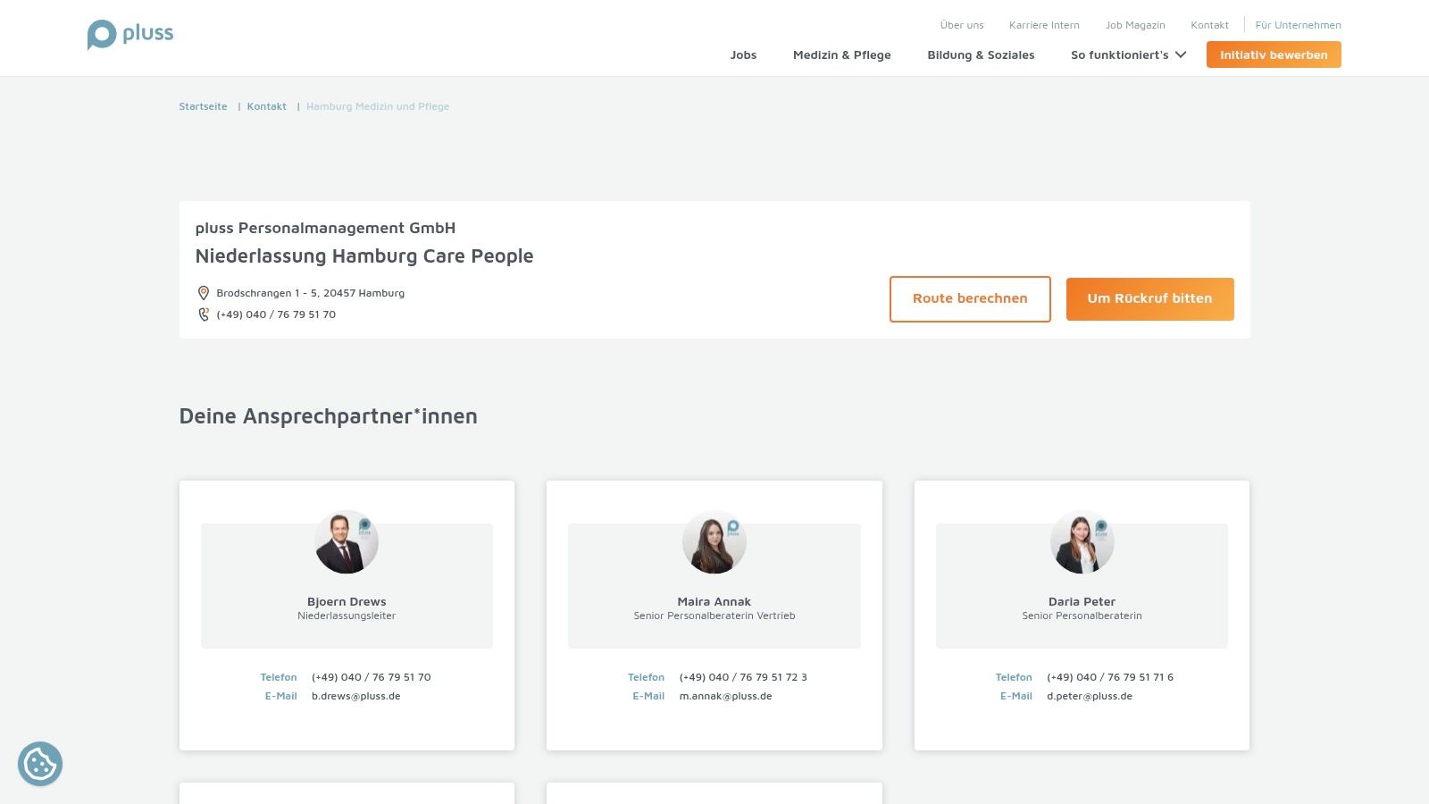 pluss Personalmanagement GmbH – Niederlassung Hamburg (pluss Care People)