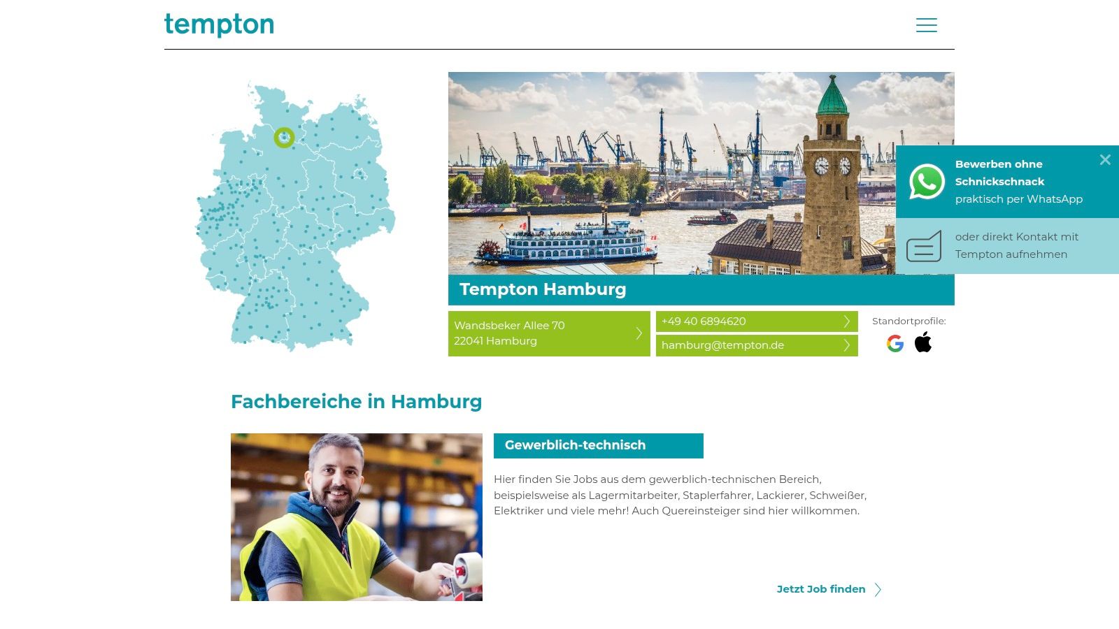 Tempton – Niederlassung Hamburg (Tempton Medical)