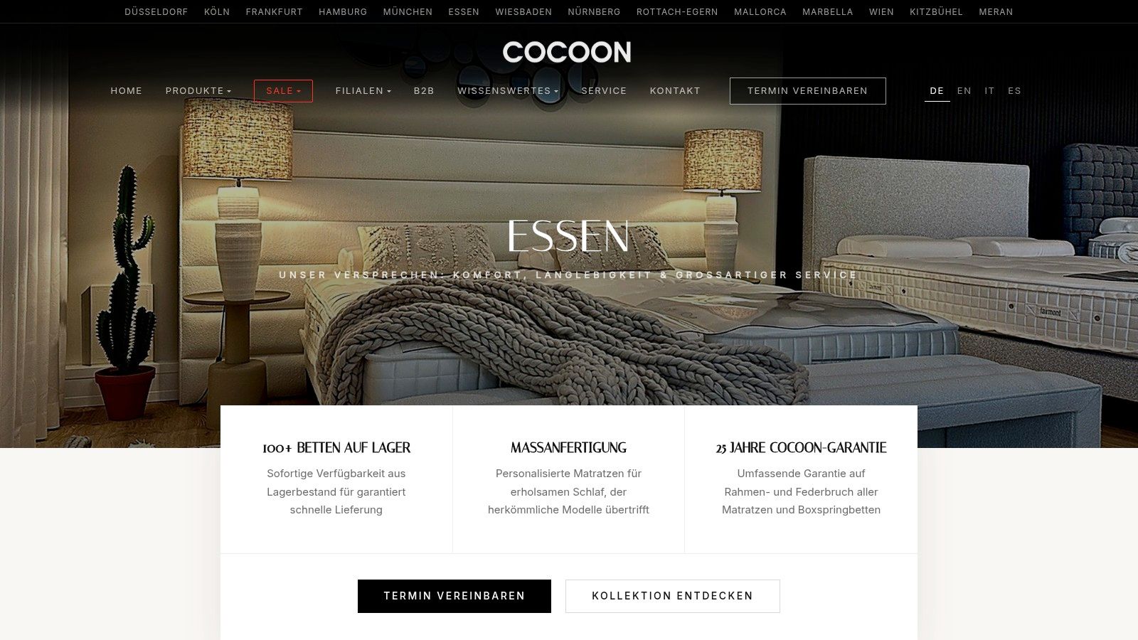 COCOON Boxspringbetten, Showroom Essen